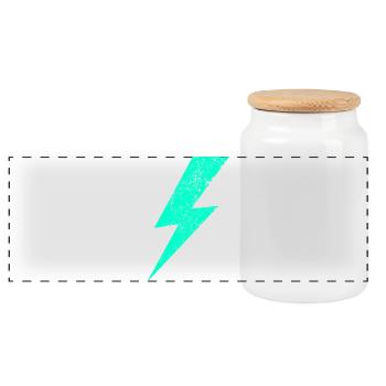 Electric flash in pastel - Panoramic Cookie Jar with Wooden Lid - white - Front