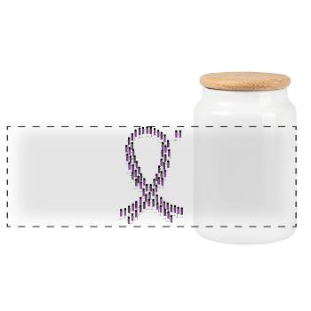 Foule Violet Épilepsie Arc Unité - Boîte à biscuits avec couvercle en bois - blanc - Devant