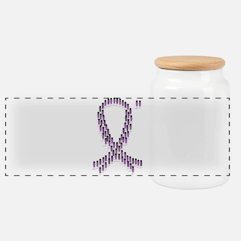 Foule Violet Épilepsie Arc Unité - Boîte à biscuits avec couvercle en bois - blanc