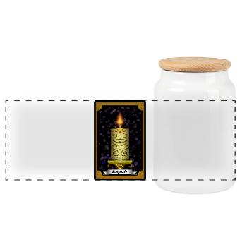 Carte de Tarot "Espoir" - Boîte à biscuits avec couvercle en bois - blanc - Devant