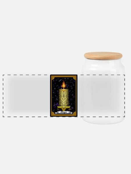 Tarotkarte "Hoffnung" - Panorama Keksdose mit Holzdeckel - Weiß