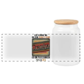 I'll Never Retire Dad Grandpa - Panoramic Cookie Jar with Wooden Lid - white - Front