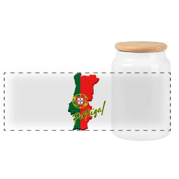Flagge von Portugal, portugiesischer Stolz - Panorama Keksdose mit Holzdeckel - Weiß - Vorne