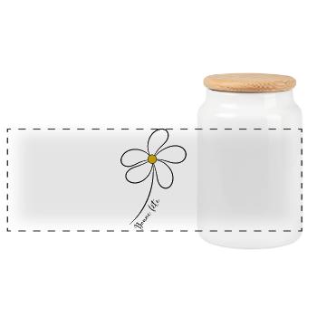 DAD. FATHER'S DAY. HAPPY FATHER'S DAY. HAPPY BIRTHDAY. - Panoramic Cookie Jar with Wooden Lid - white - Front