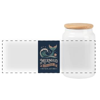 Mermaid College - No facts just vibes - Panorama Keksdose mit Holzdeckel - Weiß - Vorne
