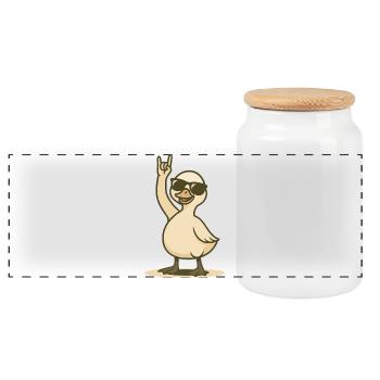 Cool rocker cygne poussin - Boîte à biscuits avec couvercle en bois - blanc - Devant