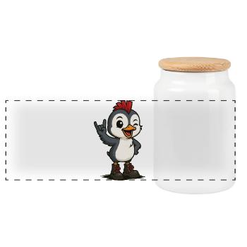 Punk Rock Polar - Panoramic Cookie Jar with Wooden Lid - white - Front