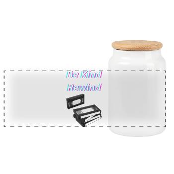 Be_Kind_Rewind - Panoramic Cookie Jar with Wooden Lid - white - Front