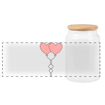 rosarotes Herz Herz rosa rot Geschenk Valentinstag - Panorama Keksdose mit Holzdeckel - Weiß - Vorne