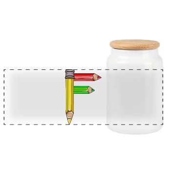 LETTRE INITIALE DU NOM F - Boîte à biscuits avec couvercle en bois - blanc - Devant
