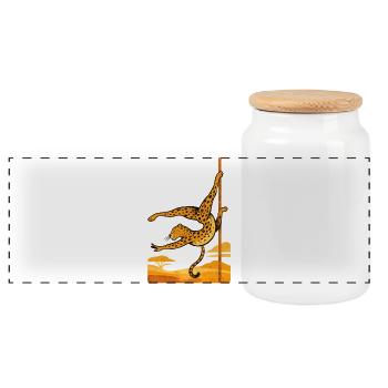 Pole Dance Leopardin Poledancerin Geschenk - Panorama Keksdose mit Holzdeckel - Weiß - Vorne