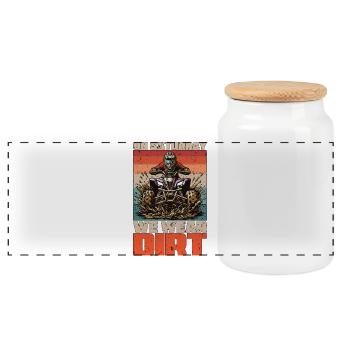 Courses de boue le samedi, nous portons des vêtements de boue sales - Boîte à biscuits avec couvercle en bois - blanc - Devant