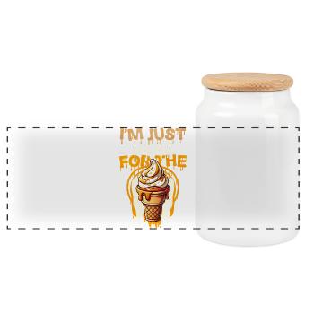 Eiscreme Spritz mit Humor - Panoramic Cookie Jar with Wooden Lid - white - Front