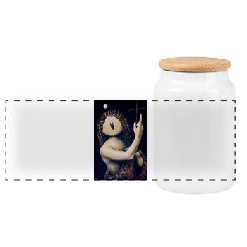 St jean le Botiste - Boîte à biscuits avec couvercle en bois - blanc - Devant