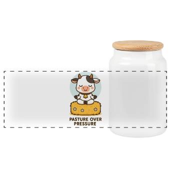 Pâturage sous pression - Boîte à biscuits avec couvercle en bois - blanc - Devant