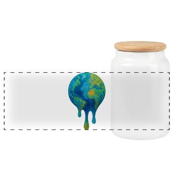 Melting Globe – Art abstrait du climat - Boîte à biscuits avec couvercle en bois - blanc - Devant