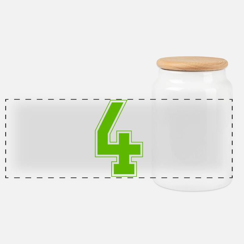 z4 - Panoramic Cookie Jar with Wooden Lid - white