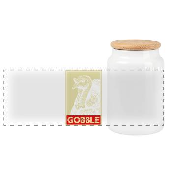 I'm Just Here For The Gravy Funny Thanksgiving - Panoramic Cookie Jar with Wooden Lid - white - Front