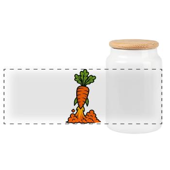 Mode de lancement Carrot - Boîte à biscuits avec couvercle en bois - blanc - Devant