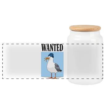 Recherché : Frites Seagull - Boîte à biscuits avec couvercle en bois - blanc - Devant