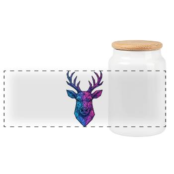 Christmas Reindeer - Christmas Sweater - Christmas T-shirt - Panoramic Cookie Jar with Wooden Lid - white - Front