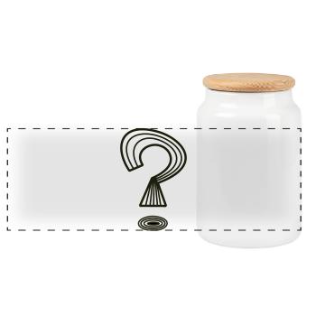 Question mark by Cean - Panoramic Cookie Jar with Wooden Lid - white - Front