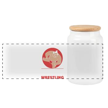 sumo - Boîte à biscuits avec couvercle en bois - blanc - Devant