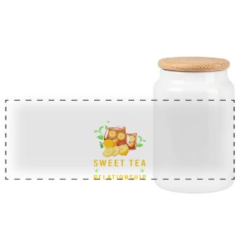 Chai Tee Sweet Tea - Panorama Keksdose mit Holzdeckel - Weiß - Vorne