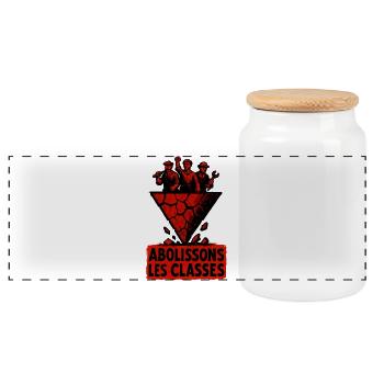 Abolissons Les Classes Sociale Lutte Politique - Boîte à biscuits avec couvercle en bois - blanc - Devant