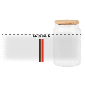 Drapeau de l’Andorre - Boîte à biscuits avec couvercle en bois - blanc - Devant