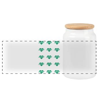 I LOVE LUCERNE Heart Pattern - Panoramic Cookie Jar with Wooden Lid - white - Front