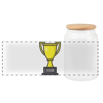 Trophy - Panoramic Cookie Jar with Wooden Lid - white - Front