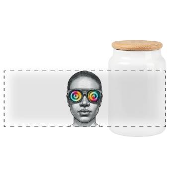 RAINBOW VISION - geek & scifi - Boîte à biscuits avec couvercle en bois - blanc - Devant