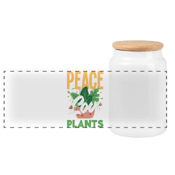 Garden & Plant Lovers Gifts - Panoramic Cookie Jar with Wooden Lid - white - Front