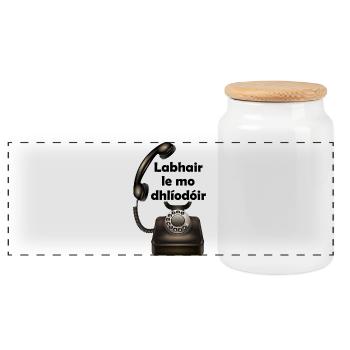 Talk To My Lawyer Design - Panoramic Cookie Jar with Wooden Lid - white - Front