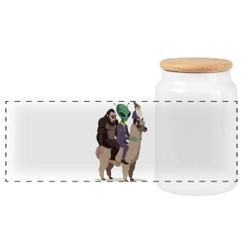 Un gentleman extraterrestre à bord du chameau - Boîte à biscuits avec couvercle en bois - blanc - Devant