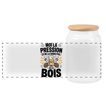 Beer on tap Undergo hops llustration fun - Panoramic Cookie Jar with Wooden Lid - white - Front