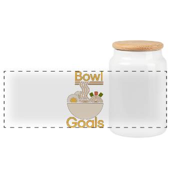 Ramen Bowl Goals Loves Japanese Food Ramen Chef - Panorama Keksdose mit Holzdeckel - Weiß - Vorne