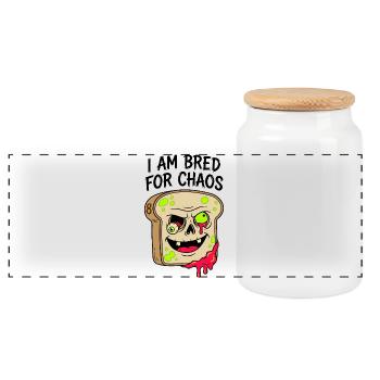 I Am Bred For Chaos 8. Geburtstag Zombie Brot - Panorama Keksdose mit Holzdeckel - Weiß - Vorne