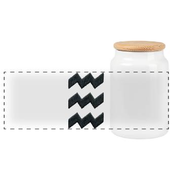 Broderie Eindhoven Vibes en noir (imprimé) - Boîte à biscuits avec couvercle en bois - blanc - Devant