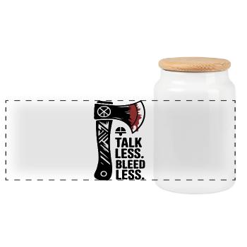 Viking Viking Legend Sailor Odin Raven Fighter - Panoramic Cookie Jar with Wooden Lid - white - Front