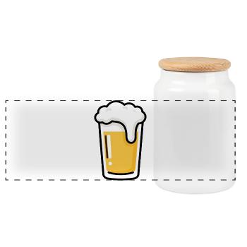 Bière, verre à bière, cadeau de la fête des pères Papa - Boîte à biscuits avec couvercle en bois - blanc - Devant