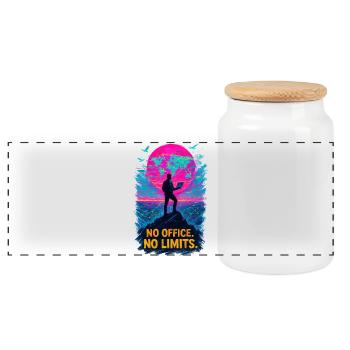 Télétravail Pas de bureau pas de limite - Boîte à biscuits avec couvercle en bois - blanc - Devant