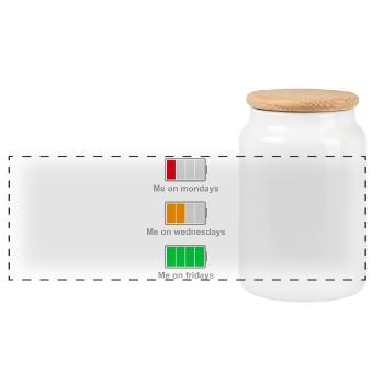 Ma batterie pendant la semaine - Boîte à biscuits avec couvercle en bois - blanc - Devant
