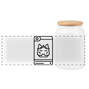 Carte de collection - Boîte à biscuits avec couvercle en bois - blanc - Devant