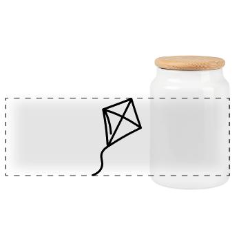 cerf volant - Boîte à biscuits avec couvercle en bois - blanc - Devant
