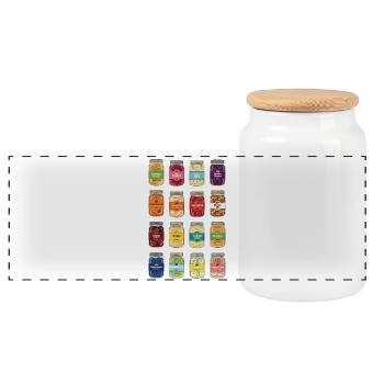 Obst Im Glas - Panorama Keksdose mit Holzdeckel - Weiß - Vorne