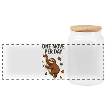Bloc paresseux : Conception d’un mouvement par jour - Boîte à biscuits avec couvercle en bois - blanc - Devant