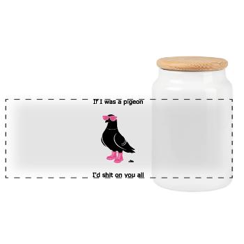 If I Was a Pigeon Pink Boots Funny Quote - Boîte à biscuits avec couvercle en bois - blanc - Devant