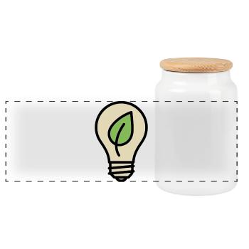 Idée de l’éco de feuilles d’ampoule - Boîte à biscuits avec couvercle en bois - blanc - Devant